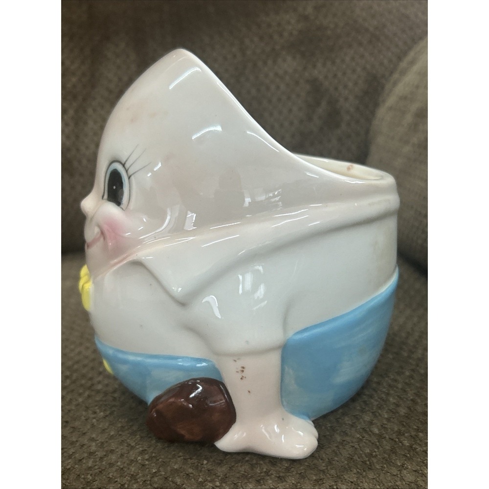Vintage Humpty Dumpty Ceramic Planters Set of 2 Pink Blue Nursery Rhyme Kitsch - Picture 8 of 16